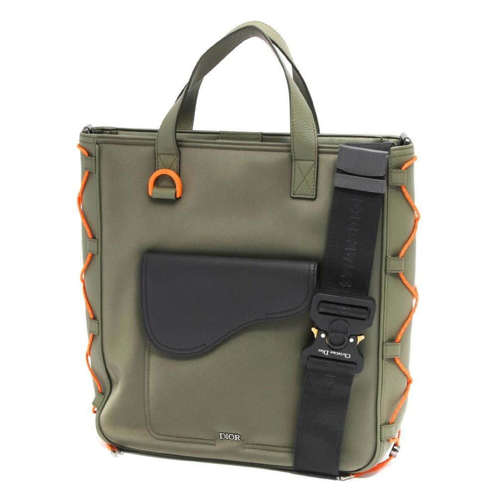 Dior Saddle Sacai Collaboration Shoulder Bag Khaki Green Black